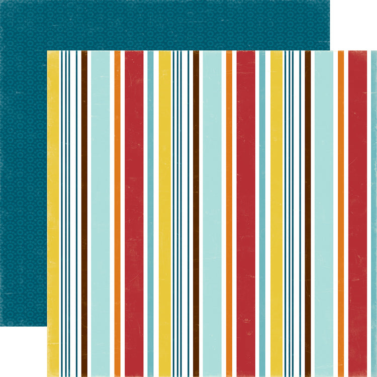 Echo Park 12 x 12 Bark Puppy Stripe Double-Sided Scrapbook Paper