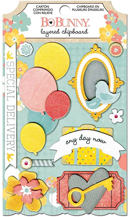 BoBunny Baby Bump Layered Chipboard Stickers