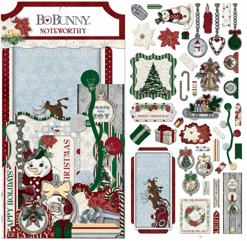 BoBunny Noteworthy Tis The Season 44 Piece Ephemera Die-cut Embellishments