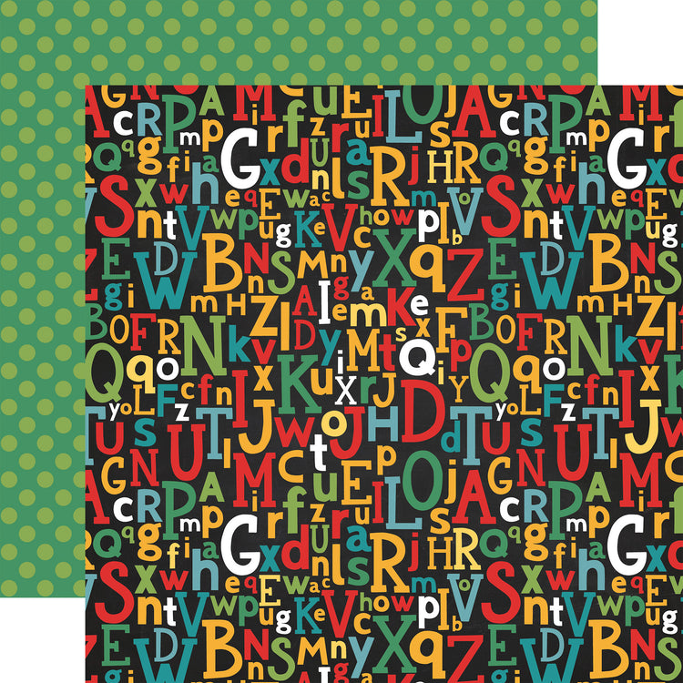Echo Park Back To School Alphabet Scramble 12 x 12 Double-Sided Scrapbook Paper