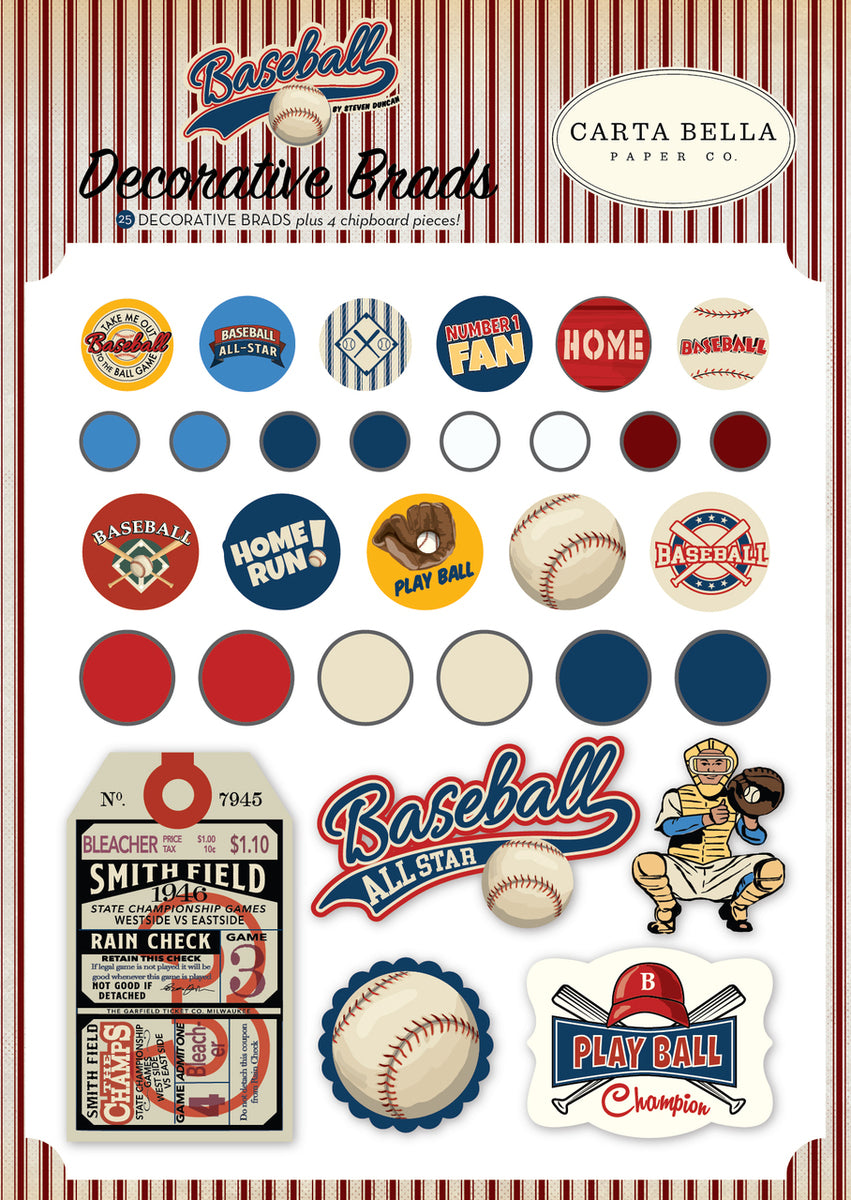 Carta Bella Baseball Brads