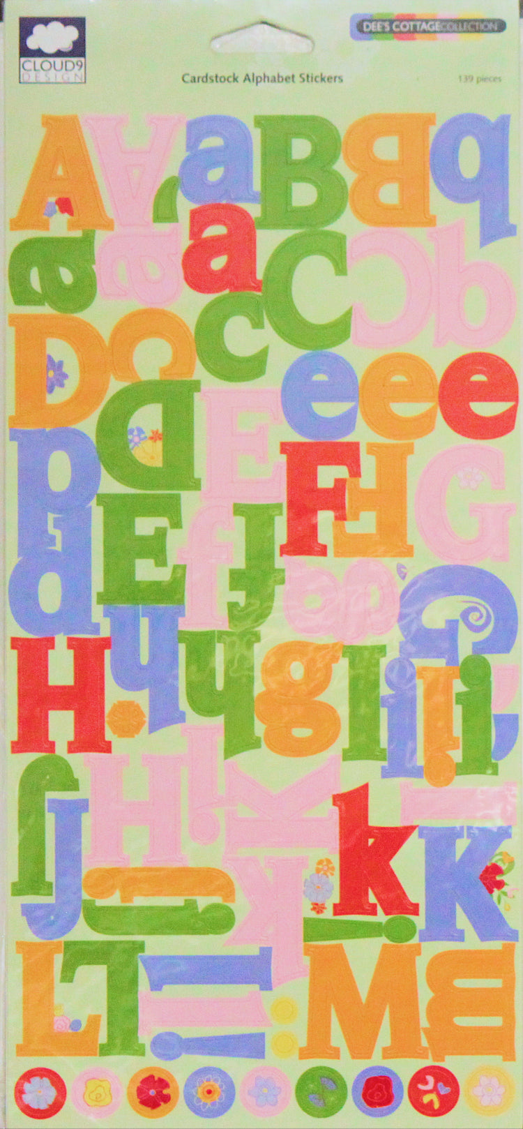 Cloud 9 Design Dee's Cottage Collection Large Double-Sided Cardstock Alphabet Stickers