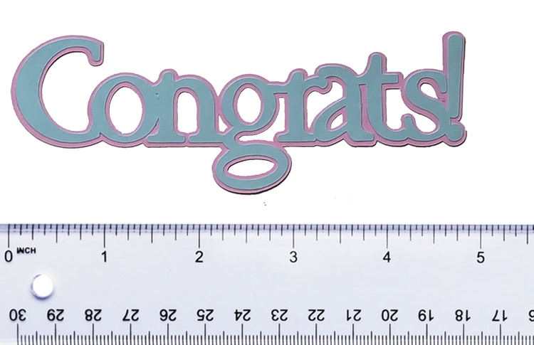 T & H Creations Handmade Layered Congrats Die-cut Embellishment