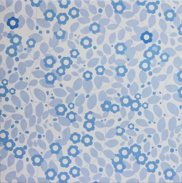 DCWV 12 X 12 Powder Blue Leaves & Flowers Scrapbook Paper