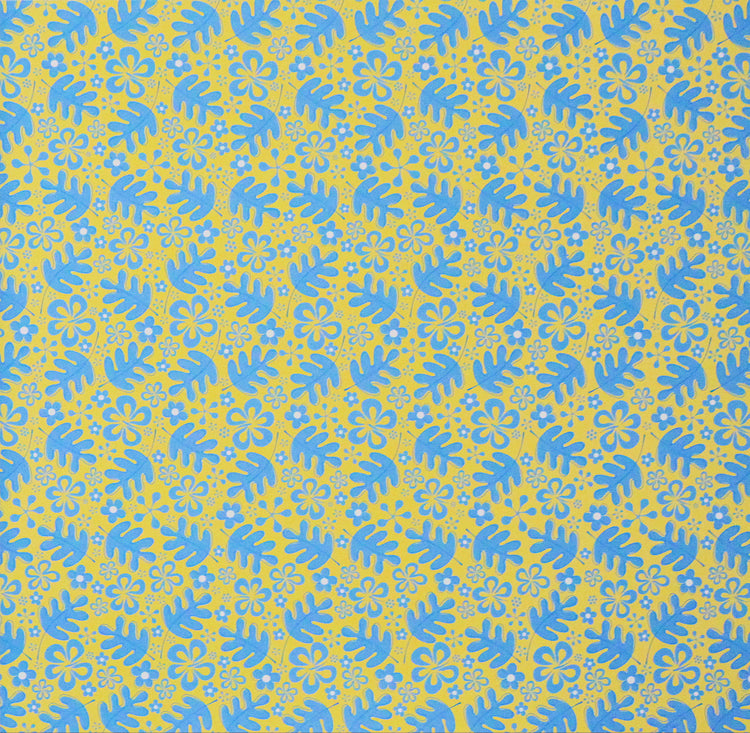 DCWV 12 X 12 Yellow & Blue Leaves Scrapbook Paper