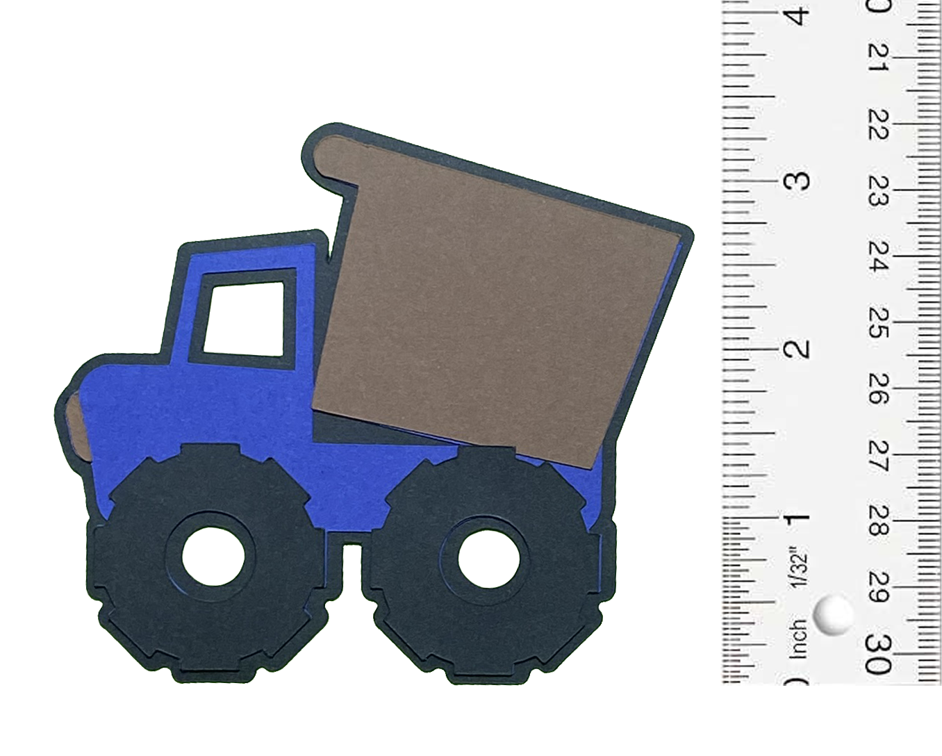 T & H Creations Handmade Multi-Layer Dump Blue Truck Die-cut Embellishment