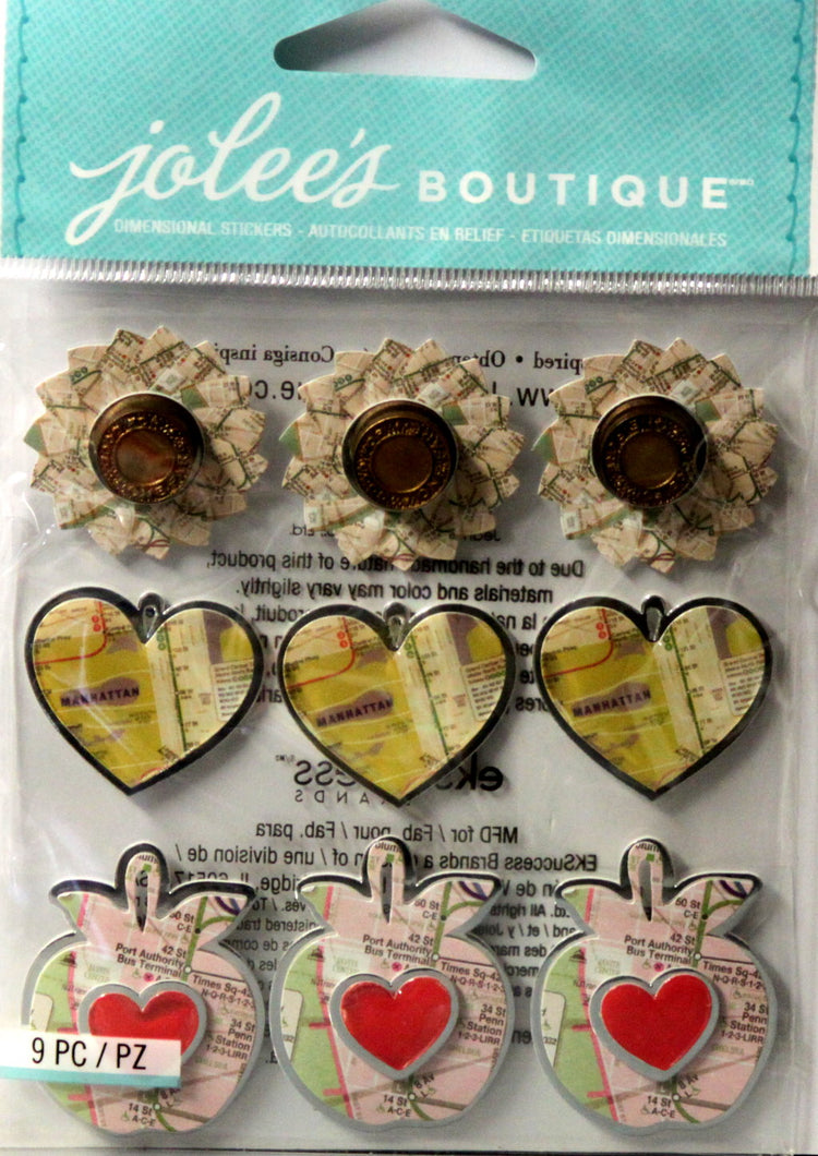 Jolee's Boutique Map Charms Dimensional Scrapbook Stickers
