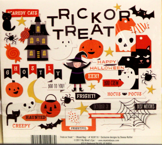 My Mind's Eye Trick or Treat Mixed Bag 63 Piece Ephemera