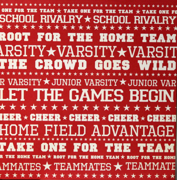Colorbok School LIfe Sports Words & Phrases 12 x 12 Flat Scrapbook Paper