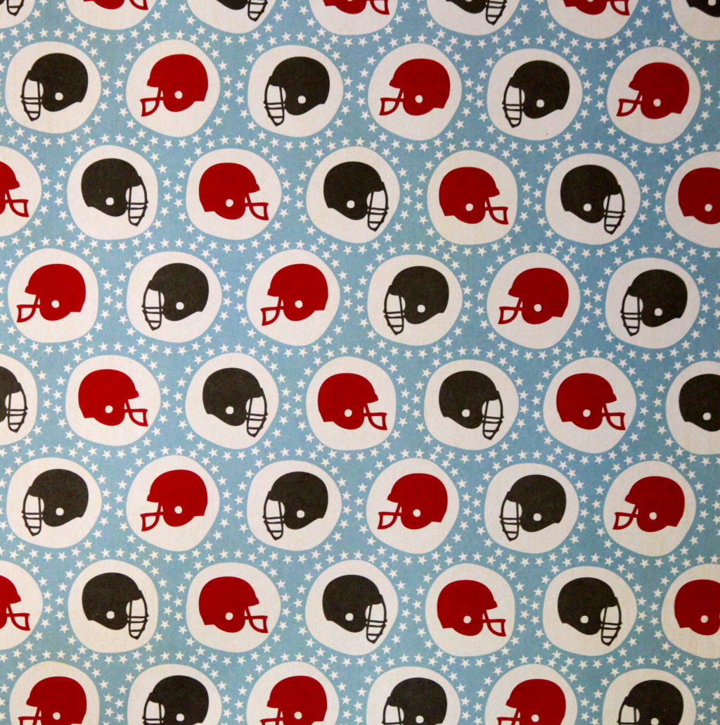 Colorbok School LIfe Sports Football Helmets 12 x 12 Flat Scrapbook Paper