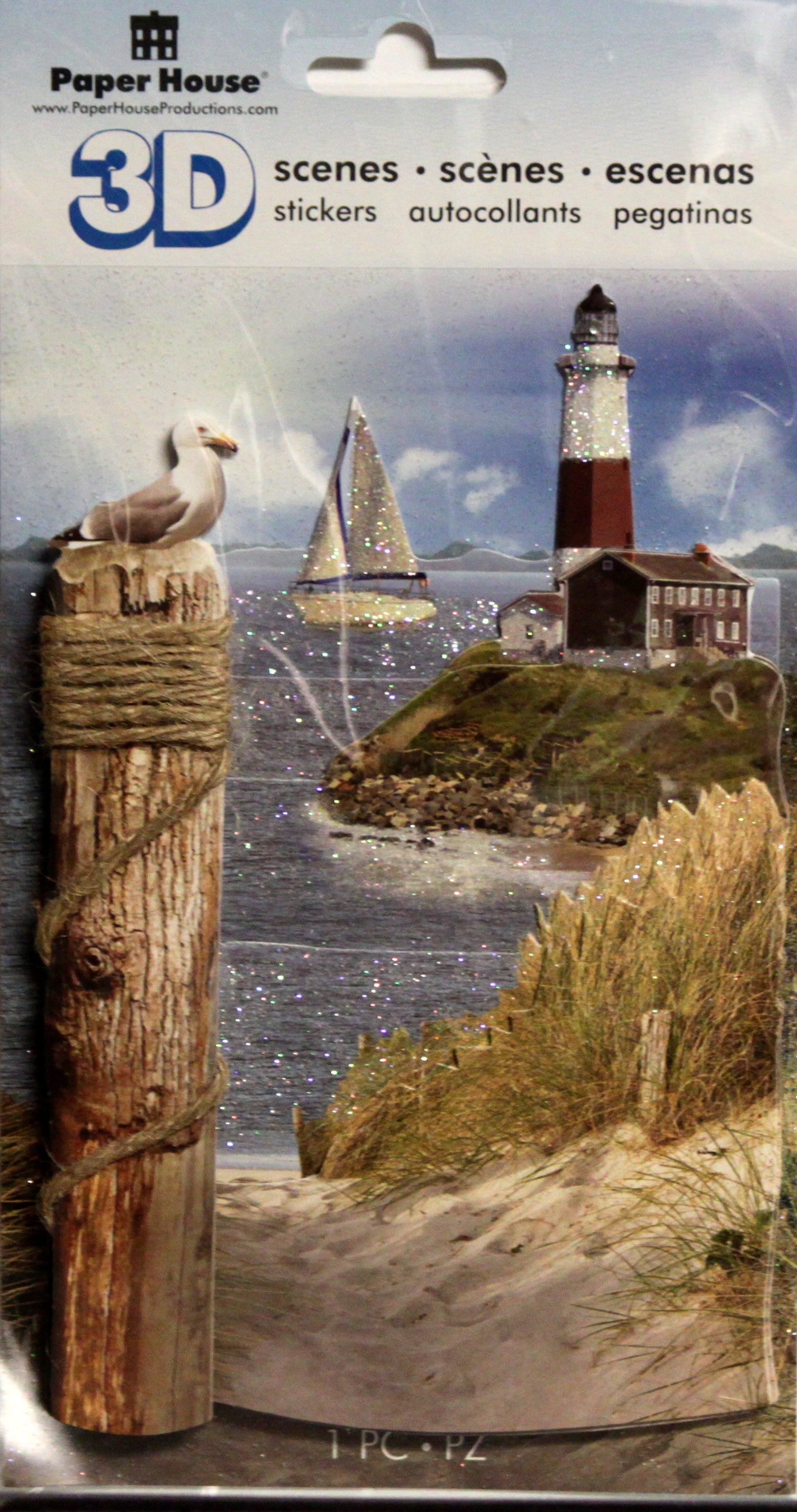 Paper House Beach Scenes Dimensional 3 D Stickers