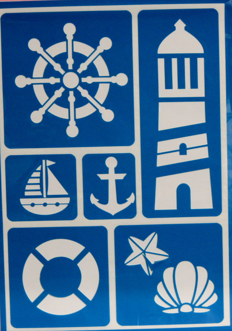 Beach Icons Self-Adhesive Stencil
