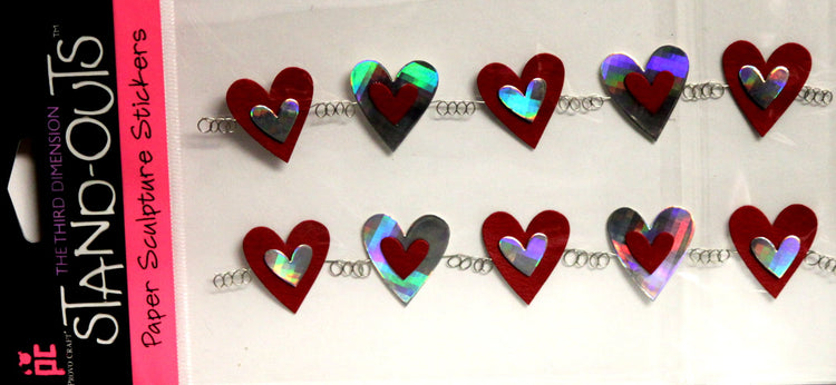 Provo Craft Heart Border Stand-outs Dimensional Paper Sculpture Stickers