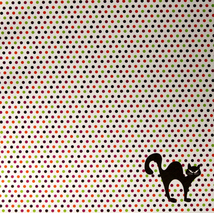 DCWV Fall Halloween Black Cat 12 x 12 Scrapbook Paper
