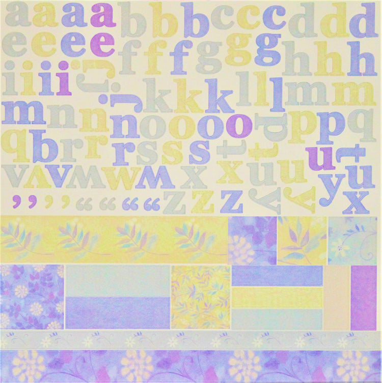Momenta 12 x 12 Pattern Alphabet & Accents Sticker Sheets Assorted