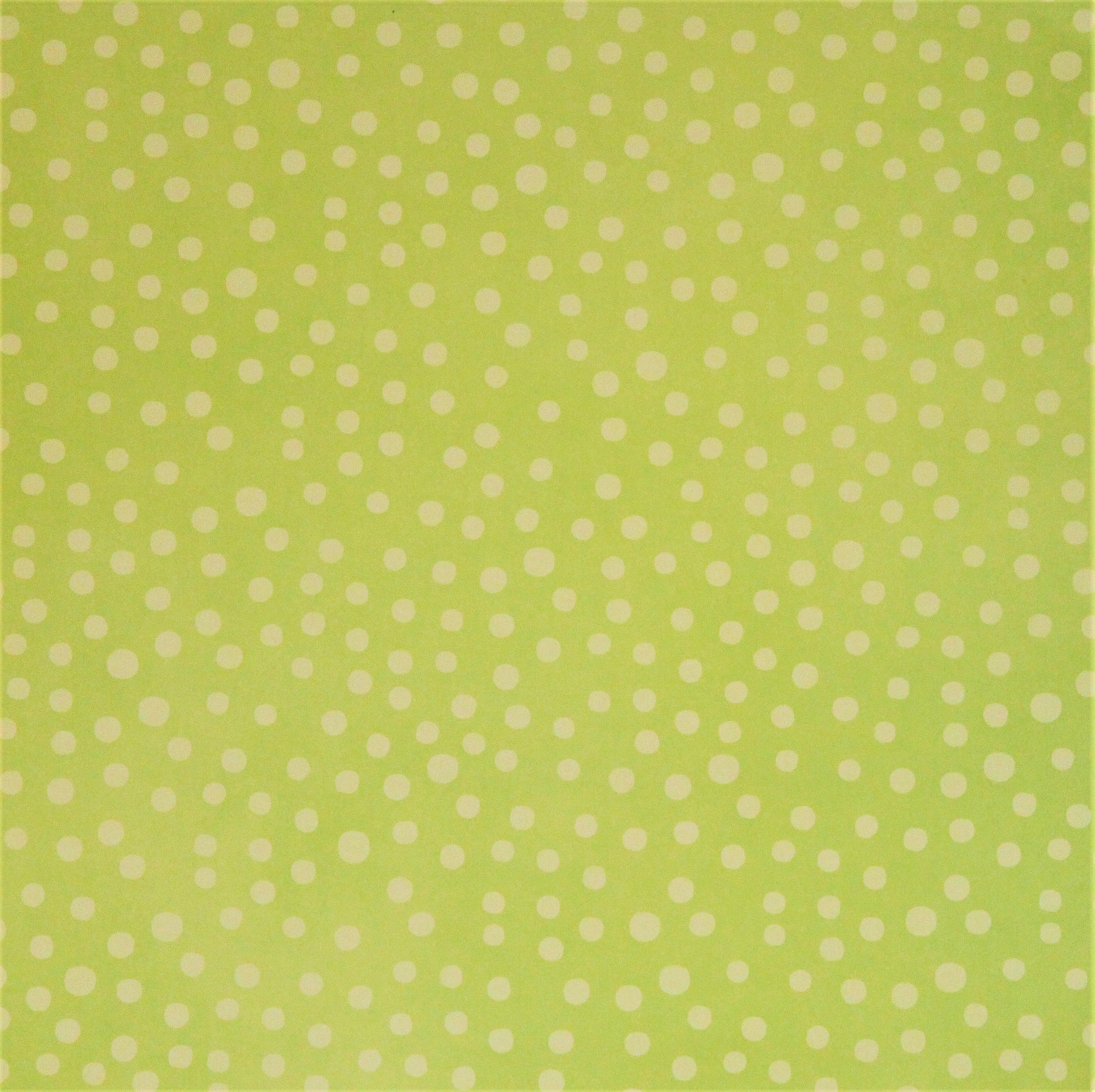 Momenta 12 x 12 Green Poki Dots Scrapbook Paper