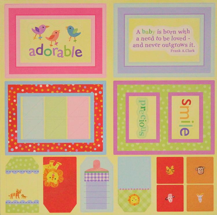 Momenta Baby Tags & Squares Punch Out Sheet