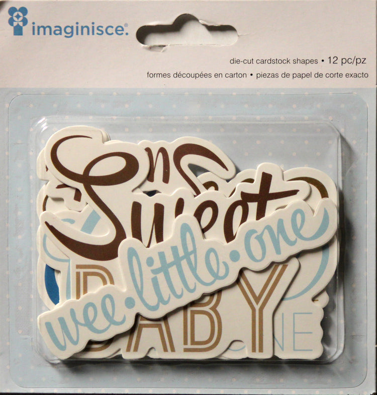 Imaginisce Baby Boy Die-cut Cardstock Sentiments