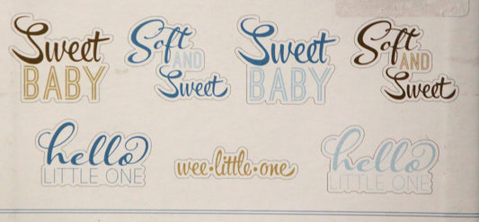 Imaginisce Baby Boy Die-cut Cardstock Sentiments