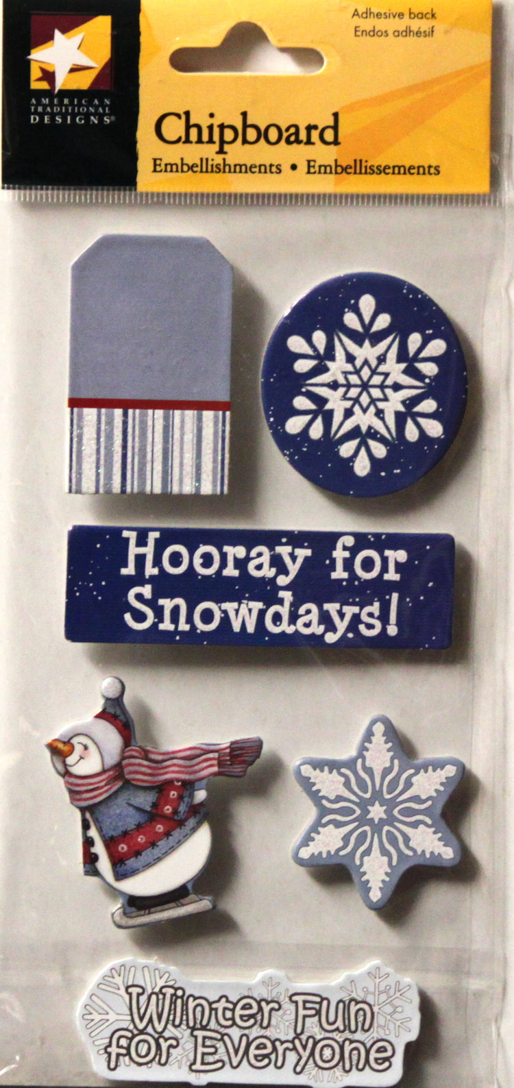 American Traditional Designs Winter Dimensional Chipboard Stickers