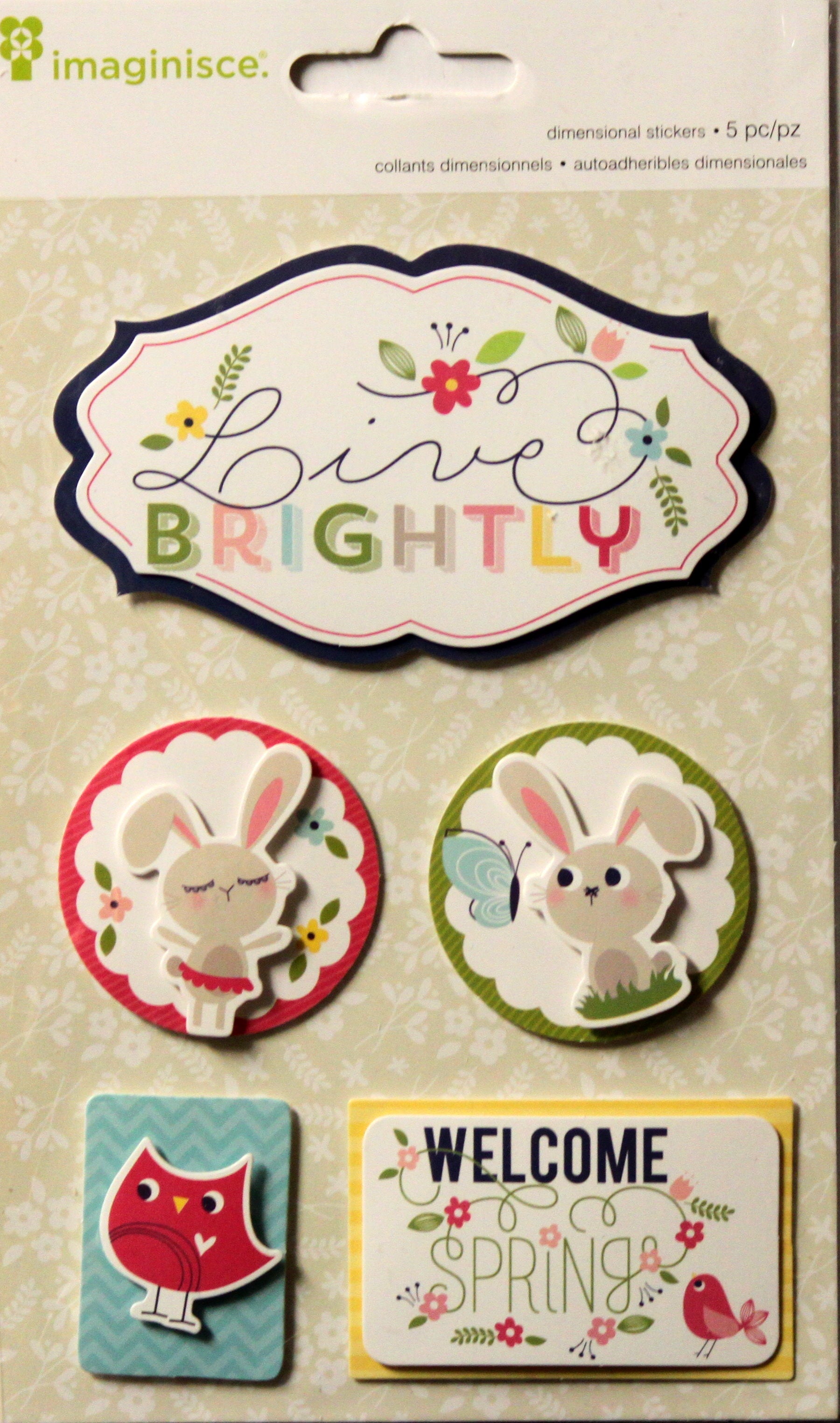 American Crafts Imaginisce Dimensional Spring Scrapbook Stickers