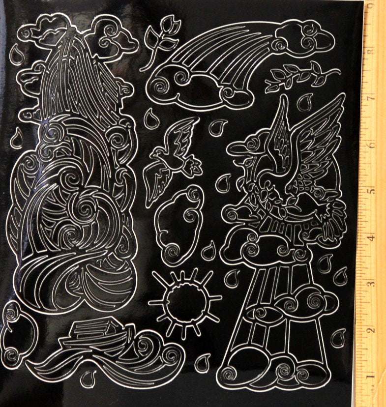 Stampers Journey Large Stain-Glass Religious #2 Sticker Sheet