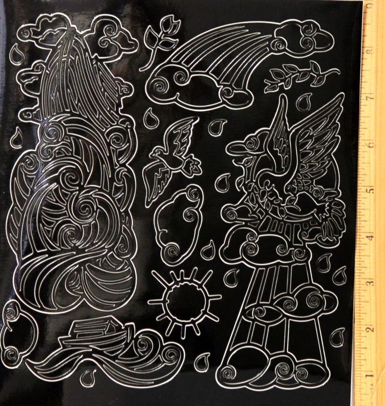 Stampers Journey Large Stain-Glass Religious #2 Sticker Sheet