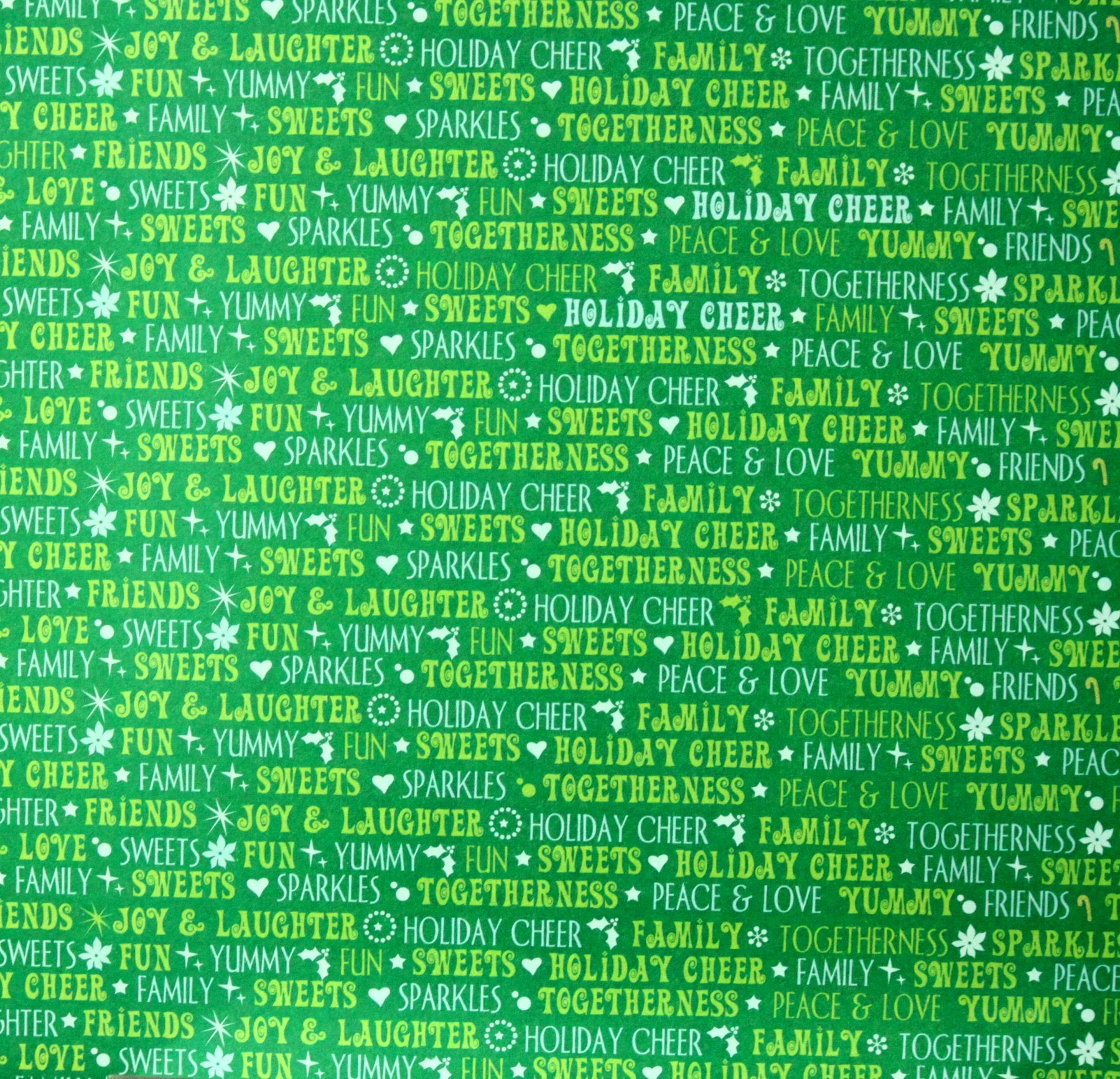 DCWV 12 x 12 Christmas Sentiments Green Scrapbook Paper