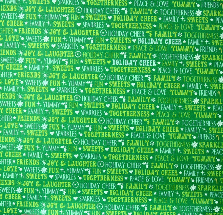 DCWV 12 x 12 Christmas Sentiments Green Scrapbook Paper