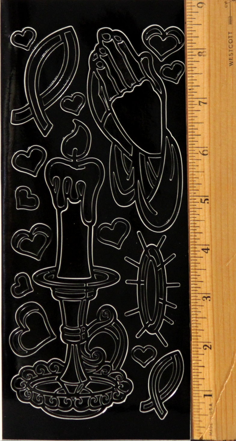 Stampers Journey Stain-Glass Religious Sticker Sheet