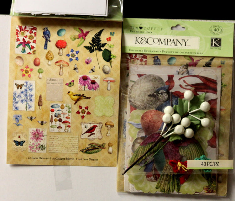 K & Company Tim Coffey Foliage Ephemera Embellishments