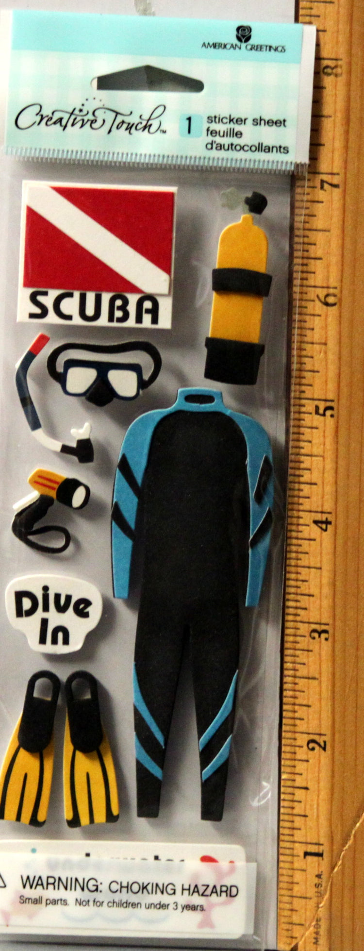 Creative Touch Scuba Diver Dimensional Stickers