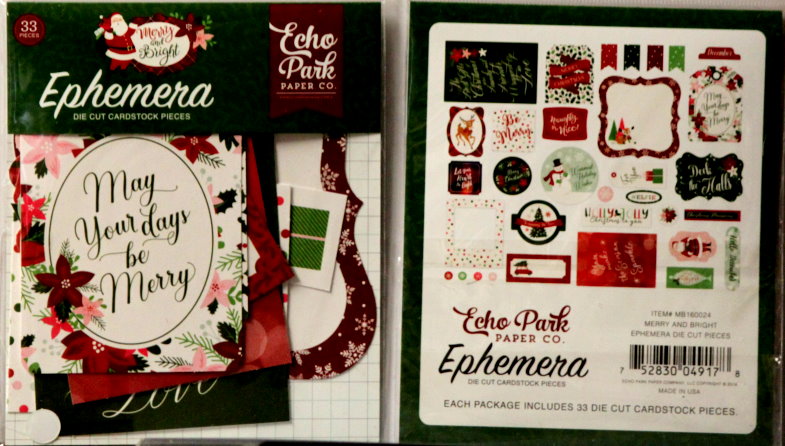 Echo Park Merry And Bright Ephemera Die-cut Embellishments