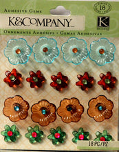 K & Company Handmade Cool Plastic Floral Gems Dimensional Stickers