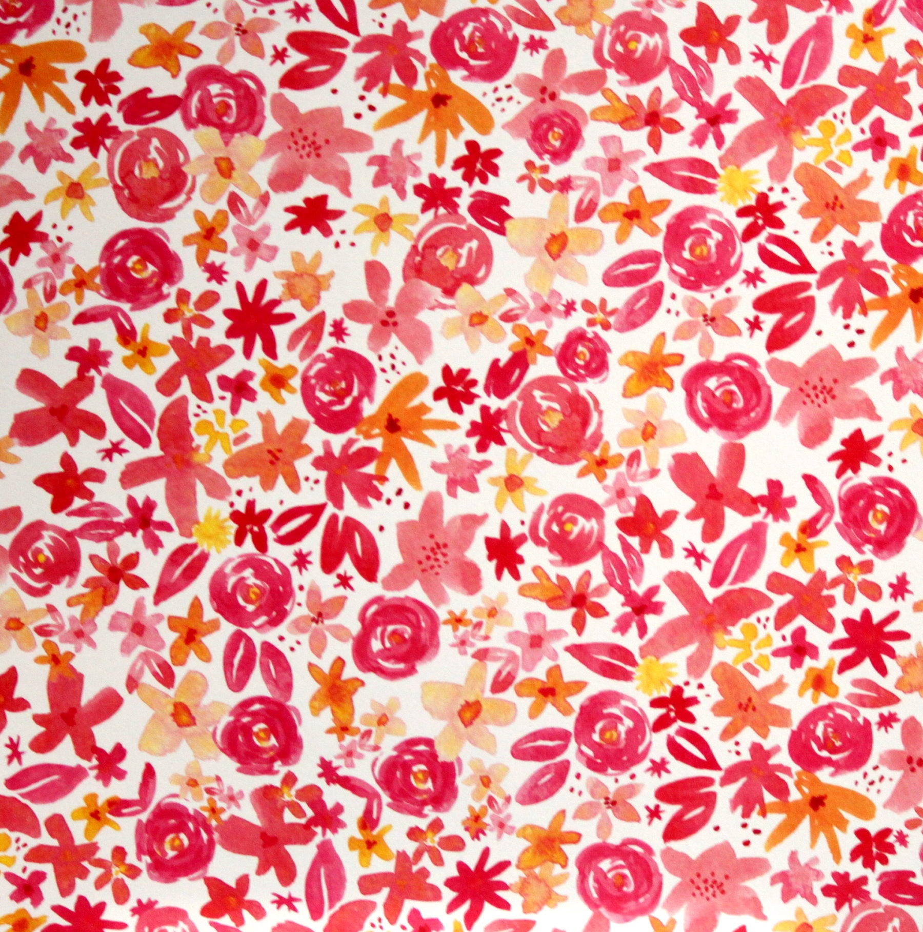 Me & My Big Ideas Baby Girl 12 x 12 Watercolor Flowers Lt. Cardstock Paper