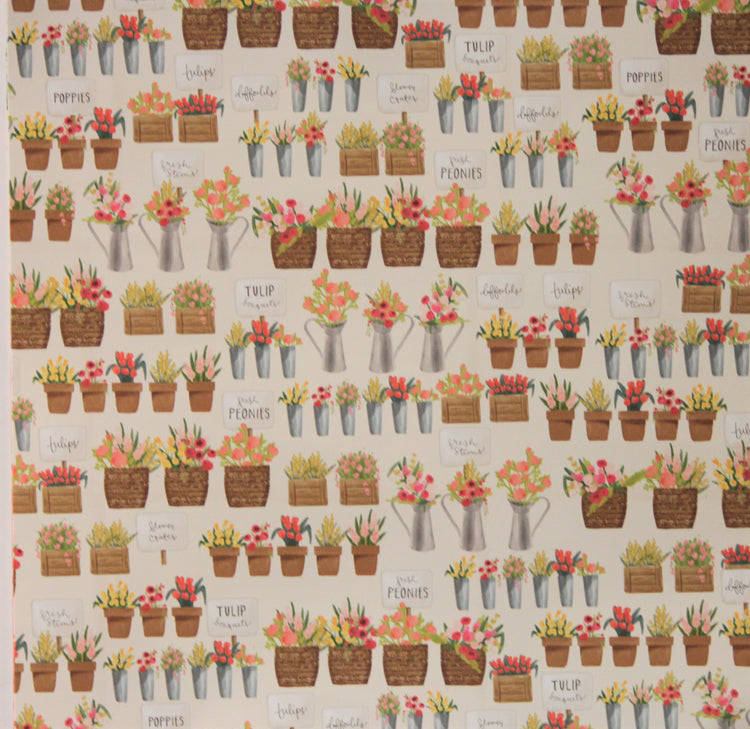 Carta Bella 12 x 12 Flower Market Flower Pots Cardstock Paper