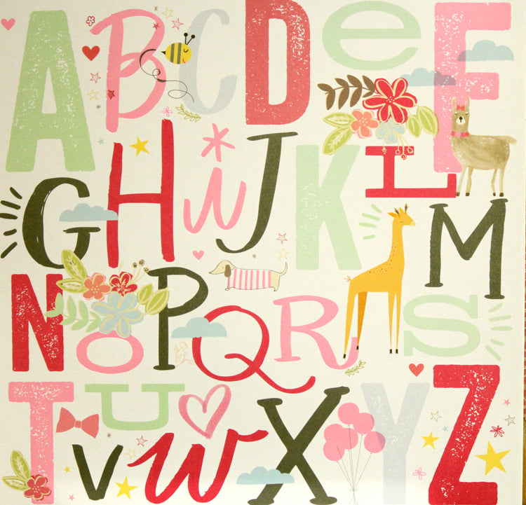 Me & My Big Ideas Baby Girl 12 x 12 Alphabet Specialty Lt. Cardstock Paper