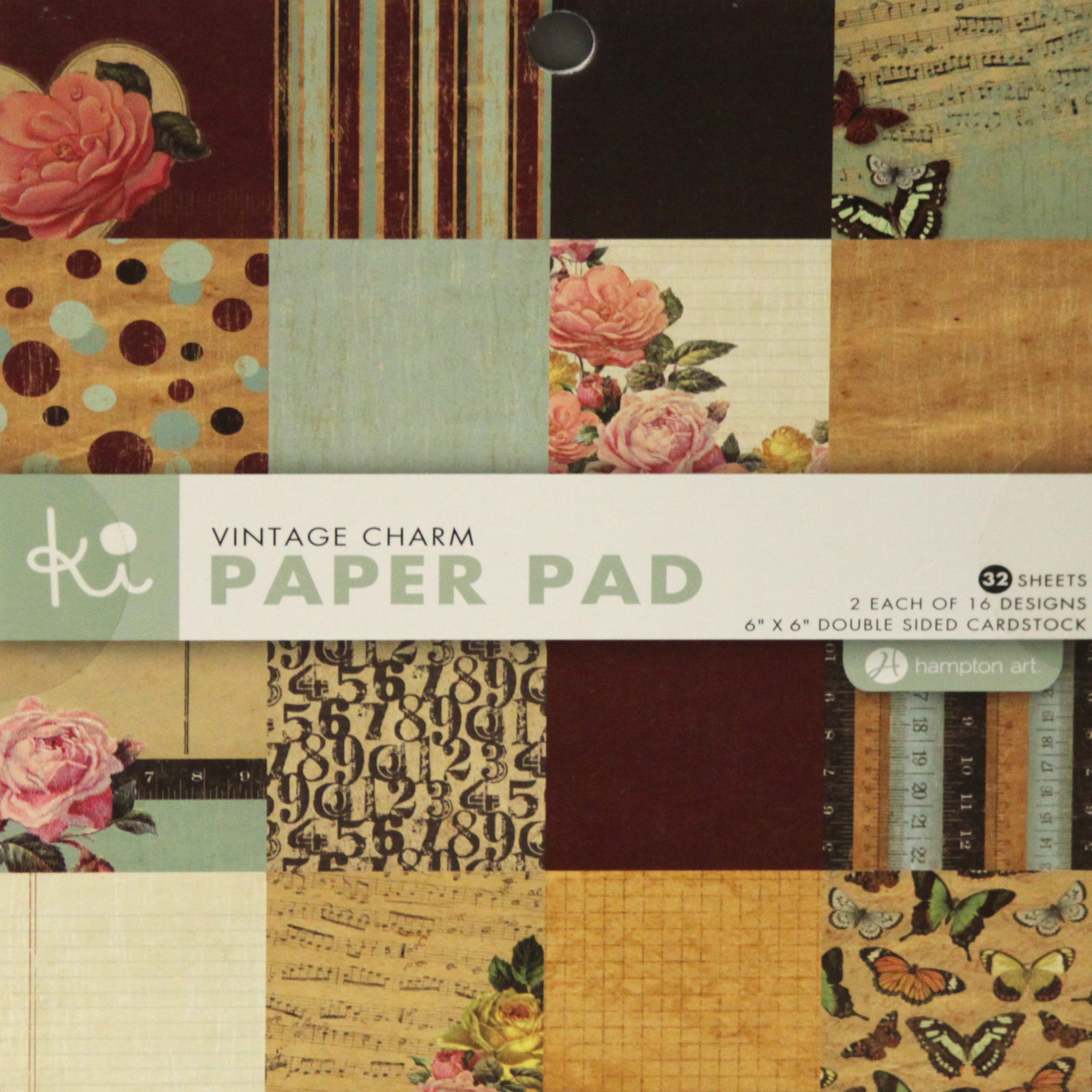 Ki Memories Vintage Charm 6 x 6 Cardstock Paper Pad