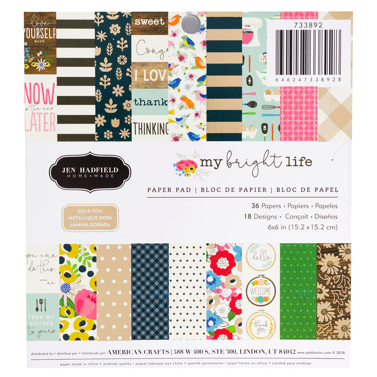 American Crafts Jen Hadfield My Bright Life 6 x 6 Paper Pad