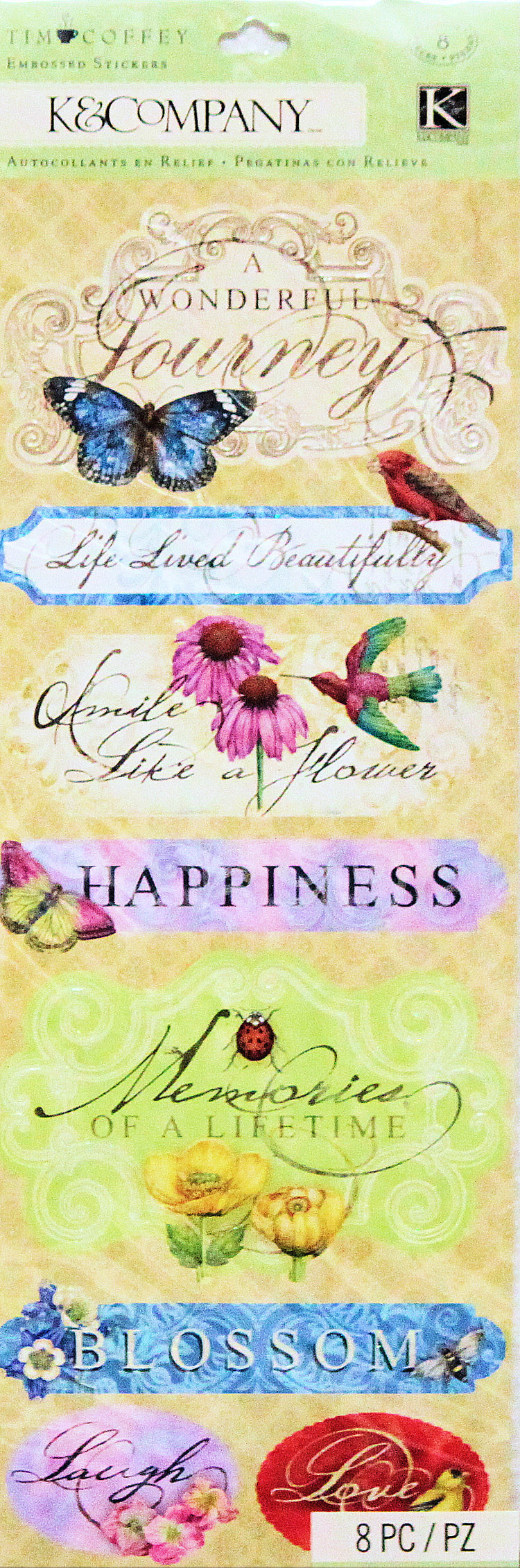 K & Company Foliage Embossed Large Stickers