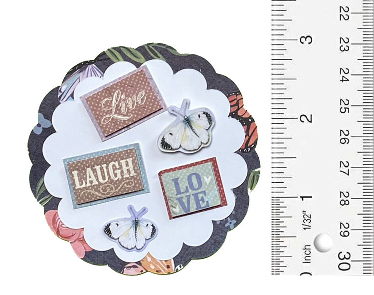 T & H Creations Handmade Multi-Layer Live, Laugh, Love Medallion Die-cut Embellishment