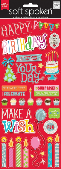 Me & My Big Ideas Large Happy Birthday Dimensional Stickers