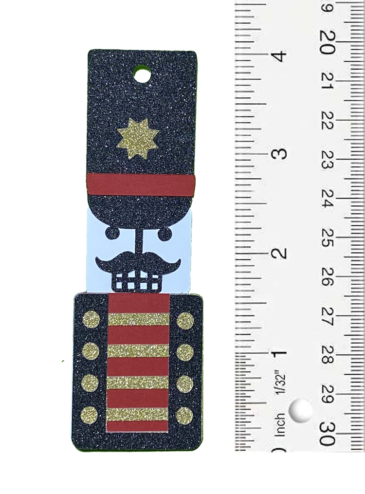 T & H Creations Handmade Multi-Layer Christmas Nutcracker Tag Embellishment