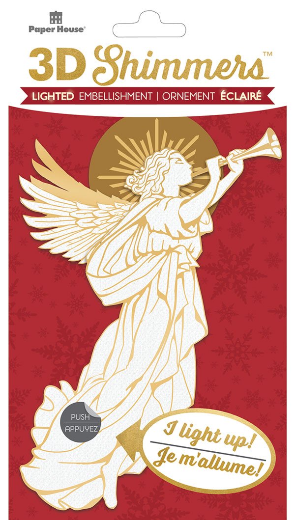 Paper House 3D LED Angel Shimmer Embellishments