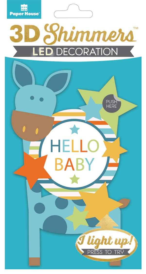 Paper House 3D LED Hello Baby Shimmer Embellishment