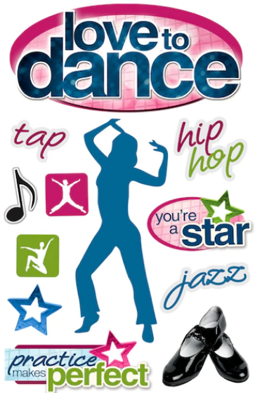 Paper House Love To Dance 3-D Stickers