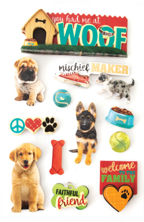 Paper House Woof 3D Dimensional Stickers