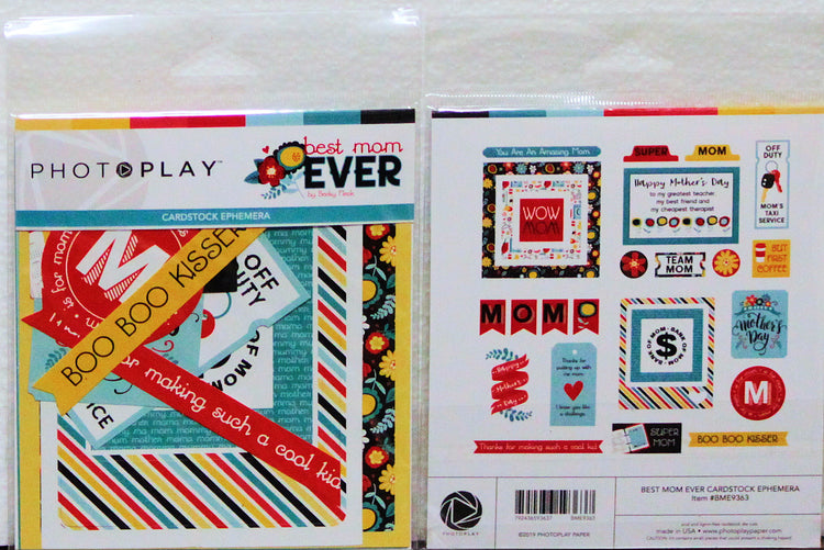 Photoplay Best Mom Ever Cardstock Ephemera