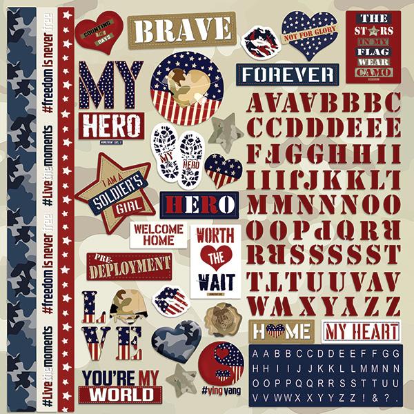 Paper House Brave 12" x 12" Cardstock Stickers Sheet