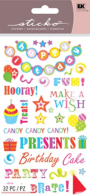 Sticko Birthday Phrases Stickers